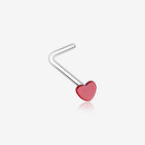 Vibrant Enamel Heart L-Shaped Nose Ring