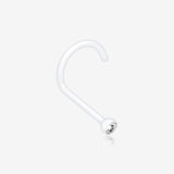 Bio Flexible Press Fit Gem Nose Screw Ring-Clear Gem