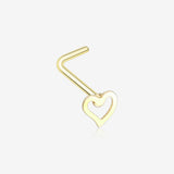 Golden Dainty Heart Icon L-Shaped Nose Ring-Gold