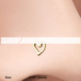 Detail View 2 of Golden Dainty Heart Icon Nose Stud Ring-Gold