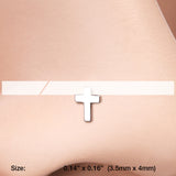 Detail View 2 of Dainty Cross Icon Nose Stud Ring-Steel