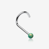 Fire Opal Steel Nose Screw Ring*