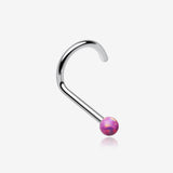 Fire Opal Steel Nose Screw Ring*