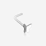 Dainty Butterfly Icon L-Shaped Nose Ring