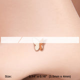 Detail View 2 of Rose Gold Dainty Butterfly Icon Nose Stud Ring-Rose Gold