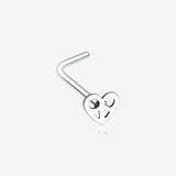 Dainty Pretzel Heart Icon L-Shaped Nose Ring