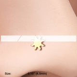 Detail View 2 of Golden Dainty Blazing Sun Icon L-Shaped Nose Ring-Gold