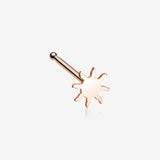 Rose Gold Dainty Blazing Sun Icon Nose Stud Ring