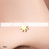 Detail View 2 of Golden Dainty Blazing Sun Icon Nose Stud Ring-Gold