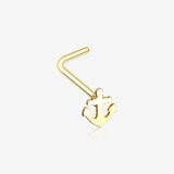 Golden Dainty Anchor Icon L-Shaped Nose Ring-Gold