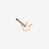 Rose Gold Dainty Princess Crown Icon Nose Stud Ring
