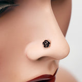Detail View 1 of Rose Gold Vintage Rose Icon Nose Stud Ring-Rose Gold