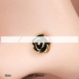 Detail View 2 of Golden Vintage Rose Icon Nose Stud Ring-Gold