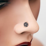 Detail View 1 of Kali Ornate Filigree Icon L-Shaped Nose Ring-Steel