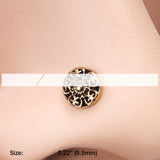 Detail View 2 of Golden Kali Filigree Icon Nose Stud Ring-Gold