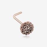 Rose Gold Mandela Filigree Icon L-Shaped Nose Ring