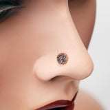 Detail View 1 of Rose Gold Mandela Filigree Icon Nose Stud Ring-Rose Gold