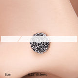 Detail View 2 of Mandela Filigree Icon Nose Stud Ring-Steel