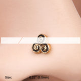 Detail View 2 of Golden Trilogy Filigree Icon Nose Stud Ring-Gold