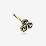 Golden Trilogy Filigree Icon Nose Stud Ring-Gold