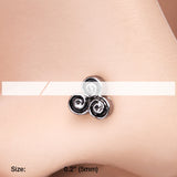 Detail View 2 of Trilogy Filigree Icon Nose Stud Ring-Steel