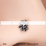 Detail View 2 of Ambro Swirl Filigree Icon Nose Stud Ring-Steel