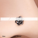 Detail View 2 of Camellia Flower Filigree Icon L-Shaped Nose Ring-Steel
