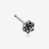 Camellia Flower Filigree Icon Nose Stud Ring-Steel