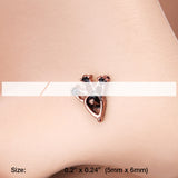 Detail View 2 of Rose Gold Victoria Trident Icon L-Shaped Nose Ring-Rose Gold