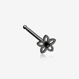 Colorline Sweet Violet Flower Nose Stud Ring-Black