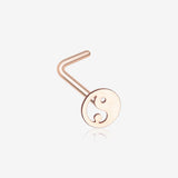 Rose Gold Yin Yang Tao L-Shaped Nose Ring