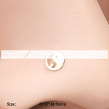 Detail View 2 of Golden Yin Yang Tao L-Shaped Nose Ring-Gold