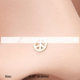 Detail View 2 of Golden Peace Icon L-Shaped Nose Ring-Gold