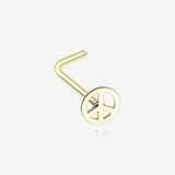 Golden Peace Icon L-Shaped Nose Ring