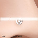 Detail View 2 of Peace Icon Nose Stud Ring-Steel