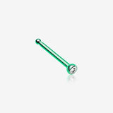 Colorline Press Fit Gem Top Nose Stud Ring-Green/Clear