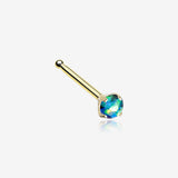 Golden Opal Sparkle Prong Set Nose Stud Ring