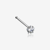 Star Prong Set Gem Top Steel Nose Stud Ring