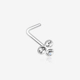 Trinity Gem Top L-Shaped Nose Ring