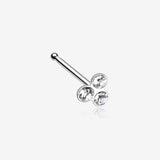 Trinity Gem Nose Stud Ring-Clear Gem
