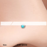 Detail View 2 of Turquoise Stone L-Shaped Nose Ring-Turquoise