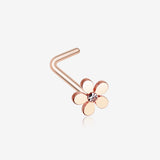 Rose Gold Grand Plumeria L-Shaped Nose Ring