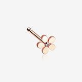 Rose Gold Grand Plumeria Nose Stud Ring