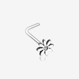 Cutesy Daisy Flower Sparkle L-Shaped Nose Ring