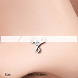 Detail View 2 of Trinity Icon Sparkle L-Shaped Nose Ring-Clear Gem