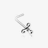 Trinity Icon Sparkle L-Shaped Nose Ring-Clear Gem