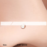 Detail View 2 of Rose Gold Opal Sparkle Nose Stud Ring-White