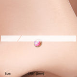 Detail View 2 of Golden Opal Sparkle Nose Stud Ring-Pink