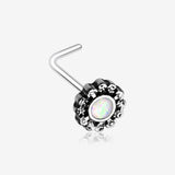 Filigree Opal L-Shaped Nose Ring