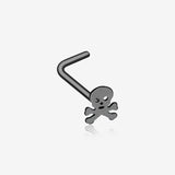 Blackline Pirate Skull L-Shaped Nose Ring